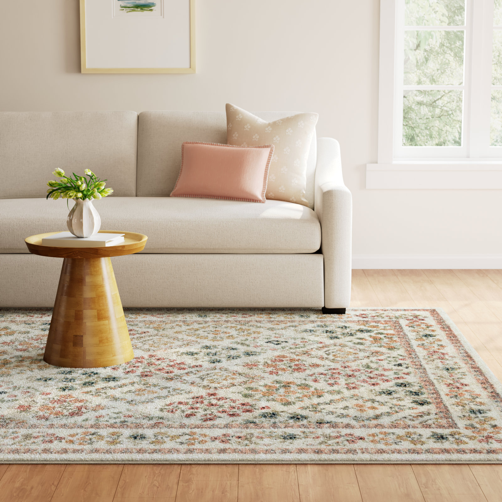 Rifle Paper Co. x Loloi Laurel Cream Area Rug, Rectangle 7'10" x 10'