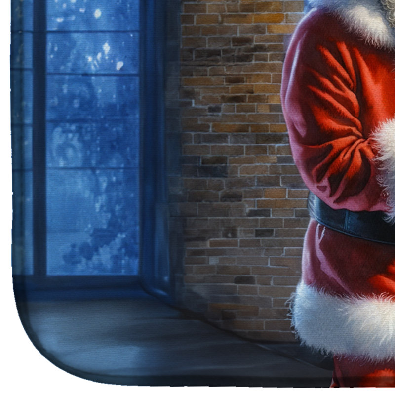 Tapis de vaisselle Bedlington Terrier and Santa Claus
