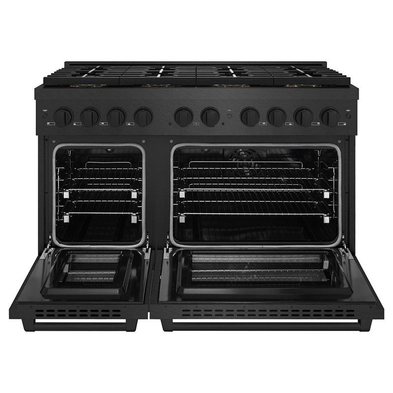 ZLINE 48 in. Paramount Dual Fuel Range with 8 Burner DuoPro Cooktop in Black Satin Stainless Steel, Black Satin