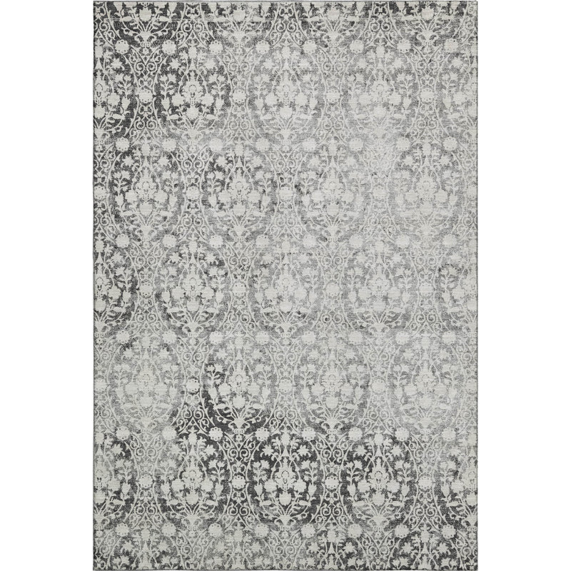 Premium Machine Washable Glanton AMF1231 Damask Rug, Rectangle 5' x 7'6"