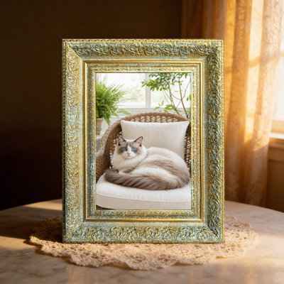 Cadre photo mural antique en or antique 1PC pour photos de 5 po x 7 po et affichage de photos de tous les jours