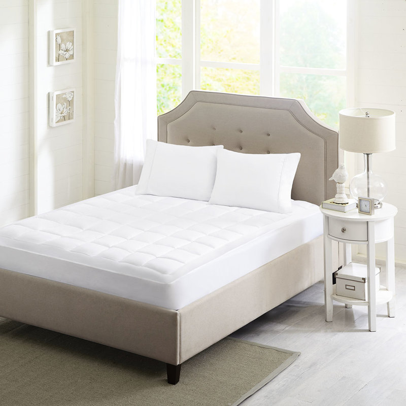 Surmatelas en microfibre de 3 m, anti-taches, pour matelas jusqu'à 18 po, lavable à la machine, housse en microfibre, facile à enlever,