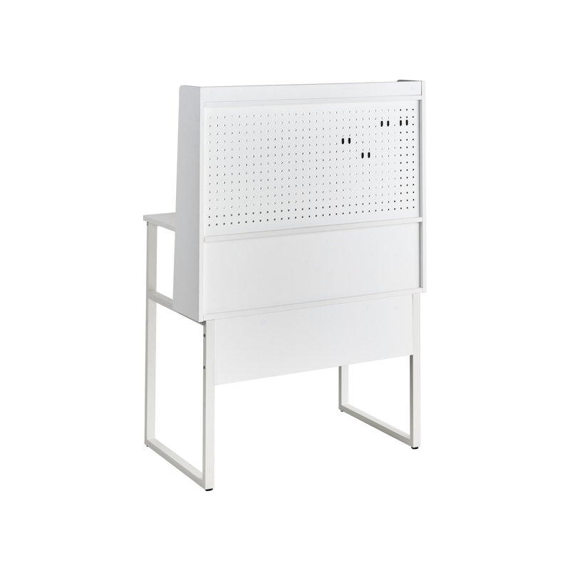 Metal Base Writing Desk, White/White