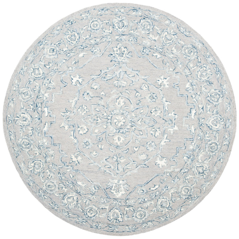 Crewellwalk Hand Tufted Wool And Cotton With Latex Oriental Rug, Round 3'
