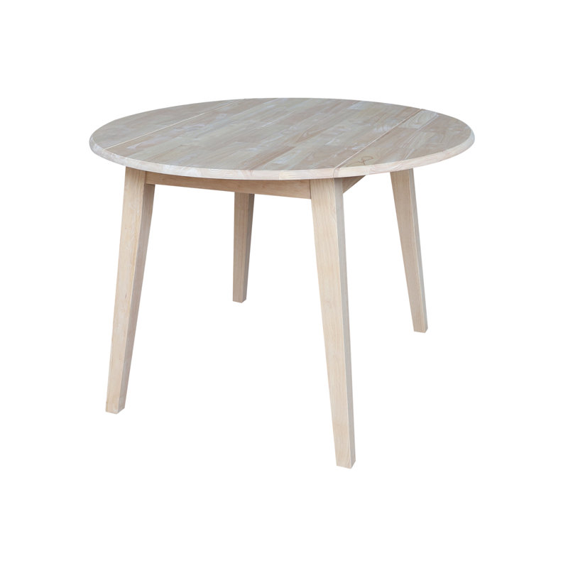Franklinville Extendable Round Solid Wood Dining Table, Unfinished