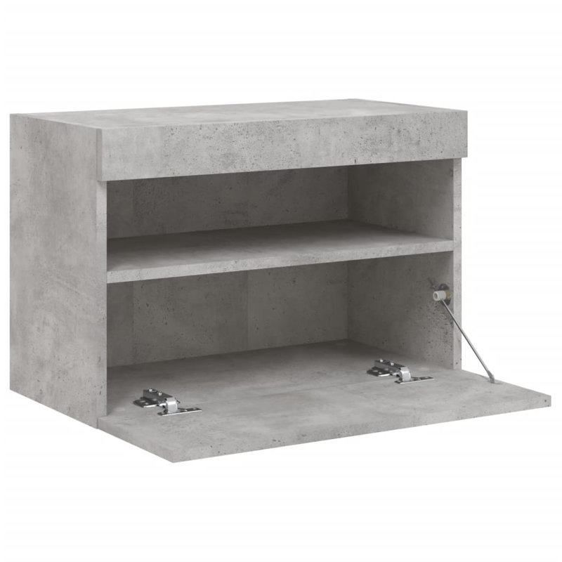 Calilynn Unfinished TV Stand for TVs up to 24" with Fireplace Included, Concrete Grey