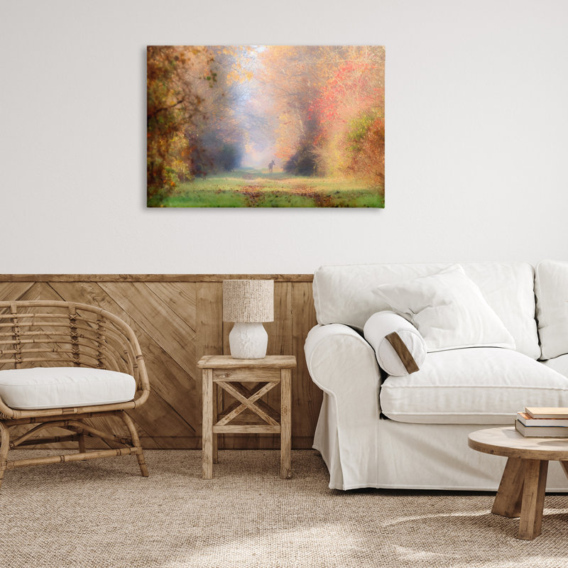 «Foggy Autumnal Forest», art mural sur toile par Carrie Ann Grippo-Pike, H 24 po x l 36 po