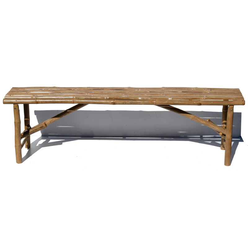 Bamboo54 Tropical Natural Bamboo Folding Bench, 63L