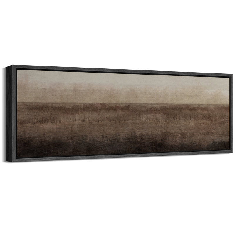 Horizon serein, paysage minimaliste, art moderne, Noir, noir, noir, noir, H 20 po x l 60 po