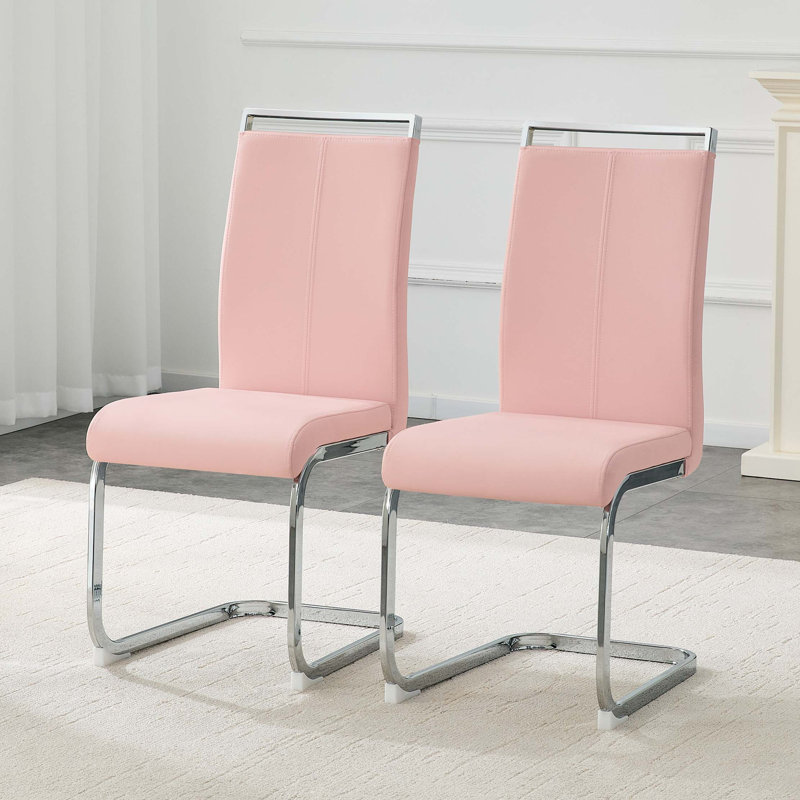Chaises de salle à manger minimalistes modernes avec pattes en métal incurvés - Paquet de 2