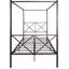 Structure de lit à baldaquin en métal noir pleine grandeur. Construire. Une expérience de sommeil silencieux. Abondante sous les options de rangement. Processus d'assemblage simple. 12. Peut supporter une plateforme de 400 à 600 lb avec un cadre en forme de X. Robuste