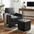 Fusaro Faux Leather Ottoman