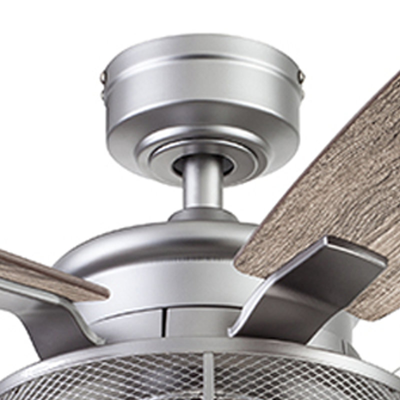 Carnegie 52" Ceiling Fan with LED Lights and Remote Included, Pewter with Beige/Gray Blades