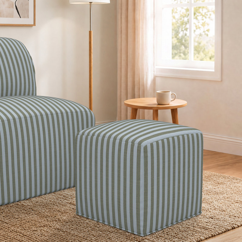 Repose-pieds extérieur Praia Sunbrella®, H 18 po x l 18 po x P 18 po, Sail Away Aloe