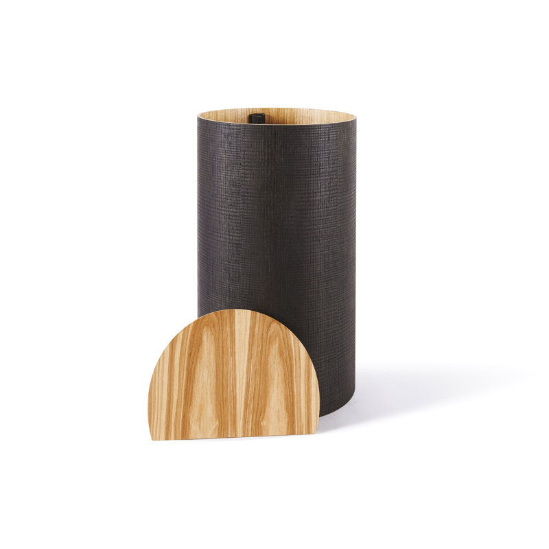 Wood Laundry Hamper, Liquorice Black, 58cm H x 35cm W x 35cm D