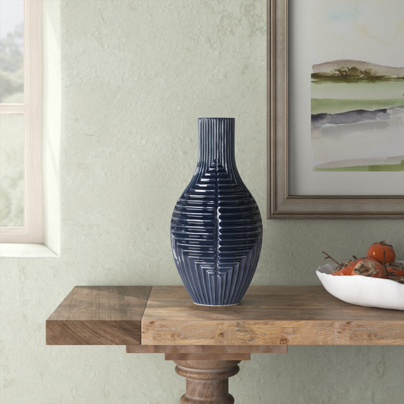 Vase en céramique Amrita Tribal, Tribal, bleu