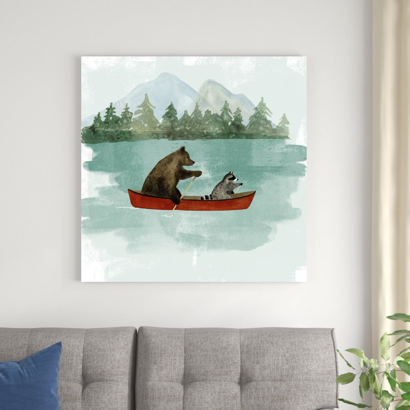 Bear Lake I par Victoria Barnes - peinture sur toile tendue, H 36 po x l 36 po, Impression encadrée avec passe-partout