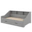 Lit de jour convertible simple à très grand format avec bibliothèques de rangement élégantes-2122217688