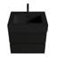 Meuble-lavabo mural de 24 po avec lavabo en quartz noir mat, tiroirs souples, poignée dissimulée pour personnes âgées, panneaux de qualité E1 épissure couleur noyer, double fermeture silencieuse, finition E0, 330 lb-910043722-910043723