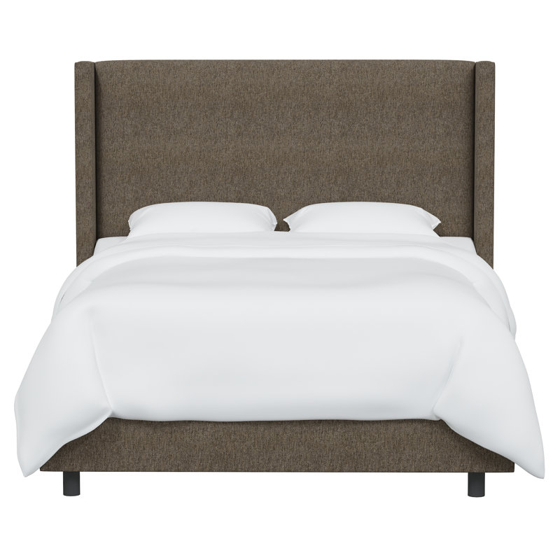 Lit tapissier standard à profil bas Benson, Tweed Sustain® granit Milsap, Grand