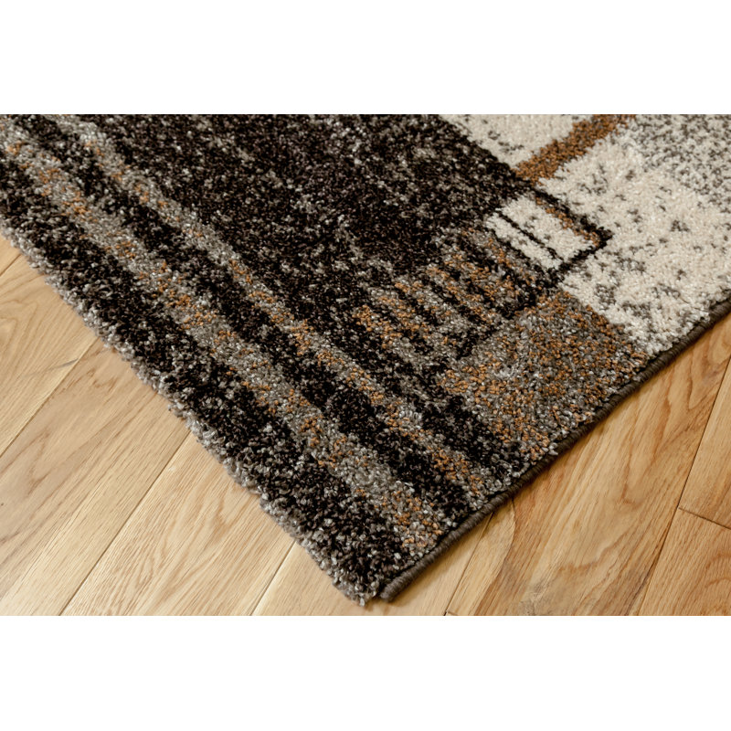 Risher Abstract Shag Area Rug, Rectangle 120 x 170cm