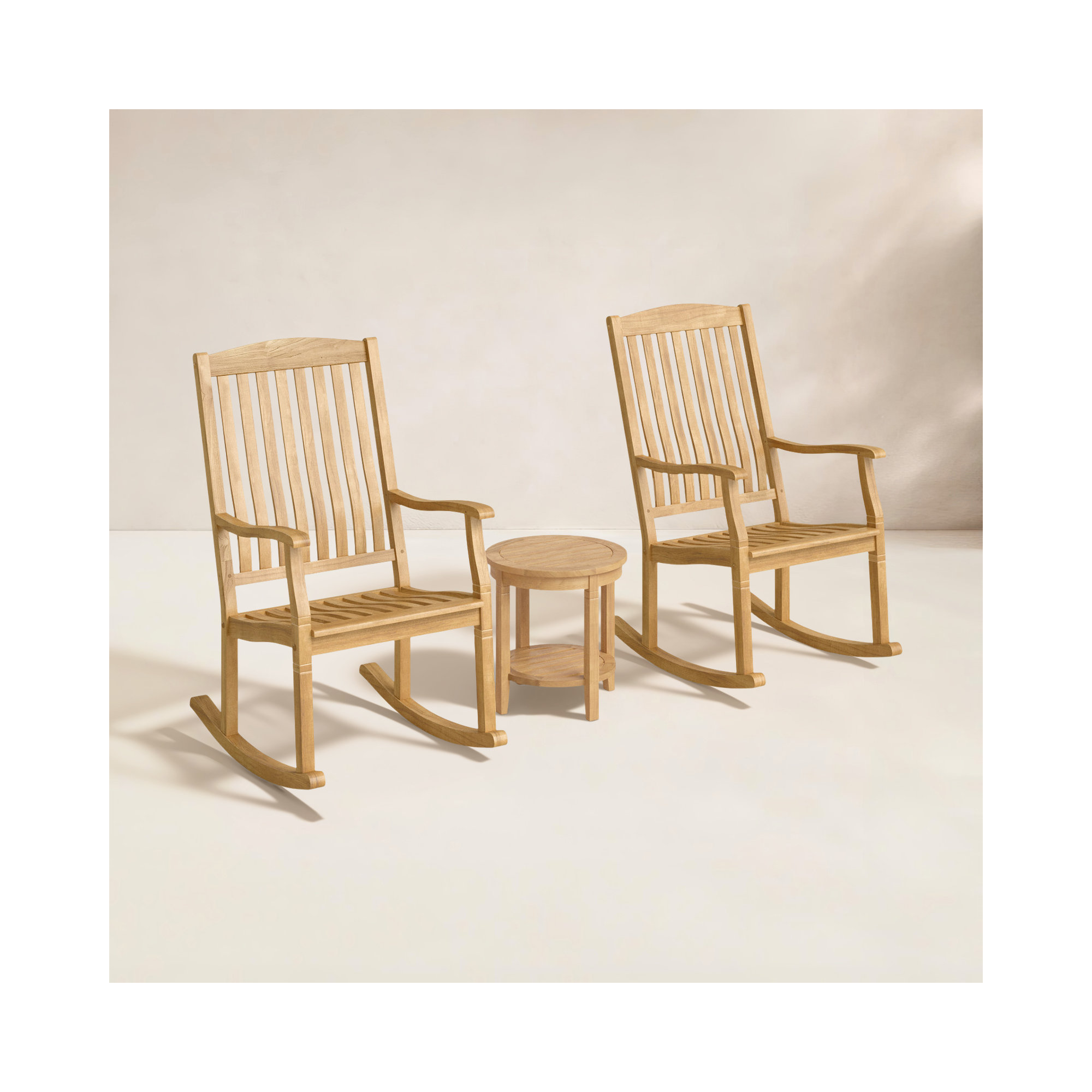 Sawyer 2-Person Teak Outdoor Seating Group, Natural