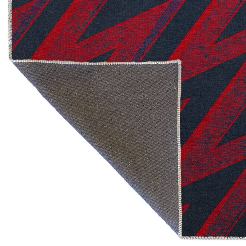 Tapis décoratif moderne à motif géométrique rouge et zigzag rouge, Rectangle 4 pi 11,06 po x 9 pi 10,11 po