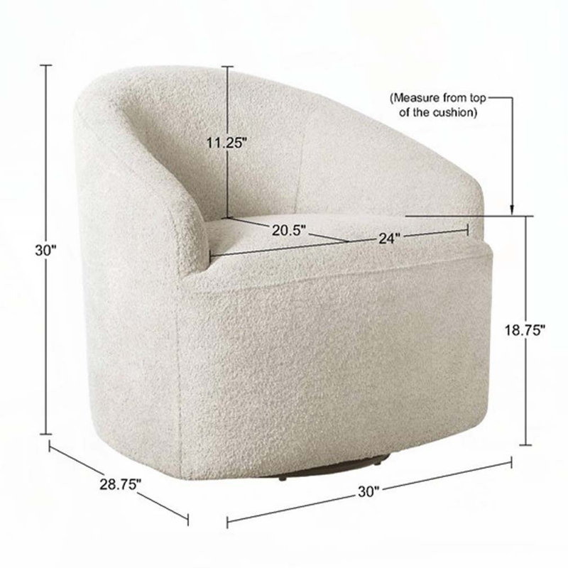 Chaise pivotante rembourrée 360 degrés Boucle