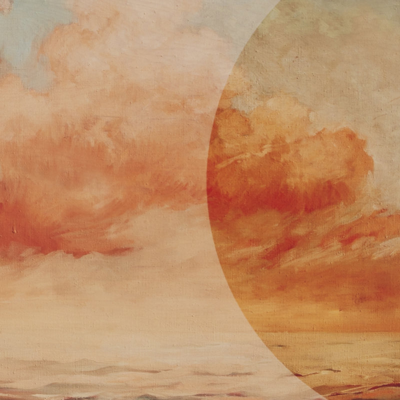 Sunrise I & II Diptych Framed Canvas Print in Warm Tones