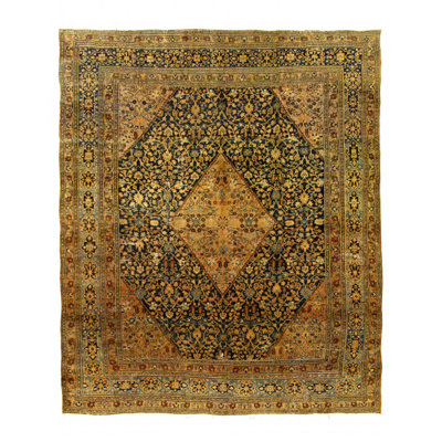 Navy Persian Antique Dorokhsh 14.4'x17.1"