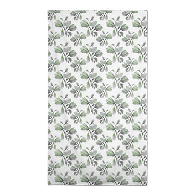 Watercolor Floral Blossoms Green 3 Tablecloth