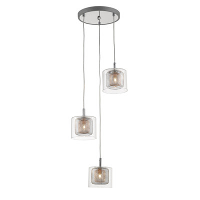 Kettering 3 - Light Glass/Metal Cluster Pendant