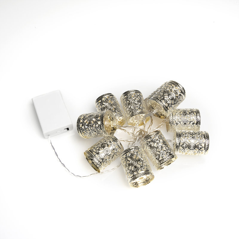 150cm LED Battery Powered 10 - Bulb Novelty String Light, Silver