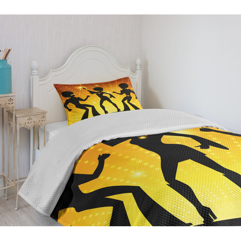 White Quilted Twin Bedspread Set with Pillow Sham