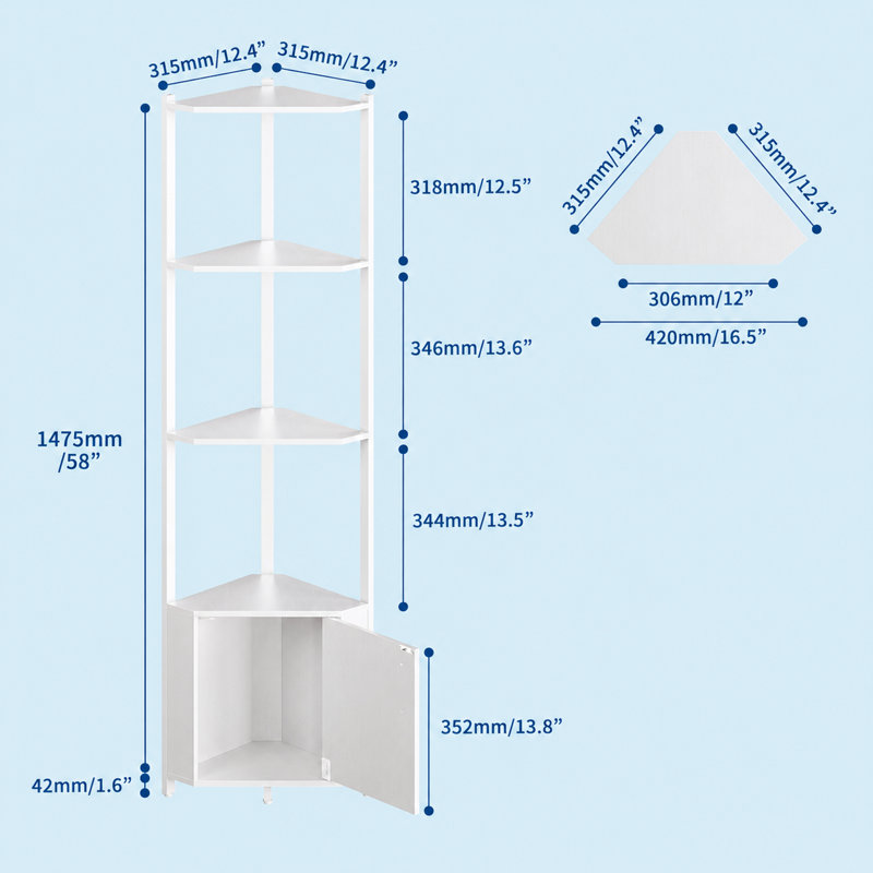 5-Tier LED Corner Shelf with Adjustable Brightness, Modern Wall Mounted Display Rack and Space-Saving Organiser for Living Room or Home Office