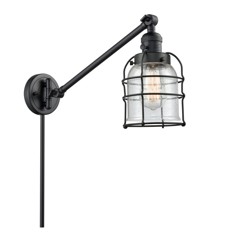 Bras pivotant à 1 lumière à intensité variable Koa, Noir mat, Incandescent, Grainé