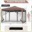 10 FT x 10 FT Pop-Up Canopy Tent w/ Mesh Netting Carry Bag 8 Stakes & 4 Ropes Outdoor Rustic Brown-121871795