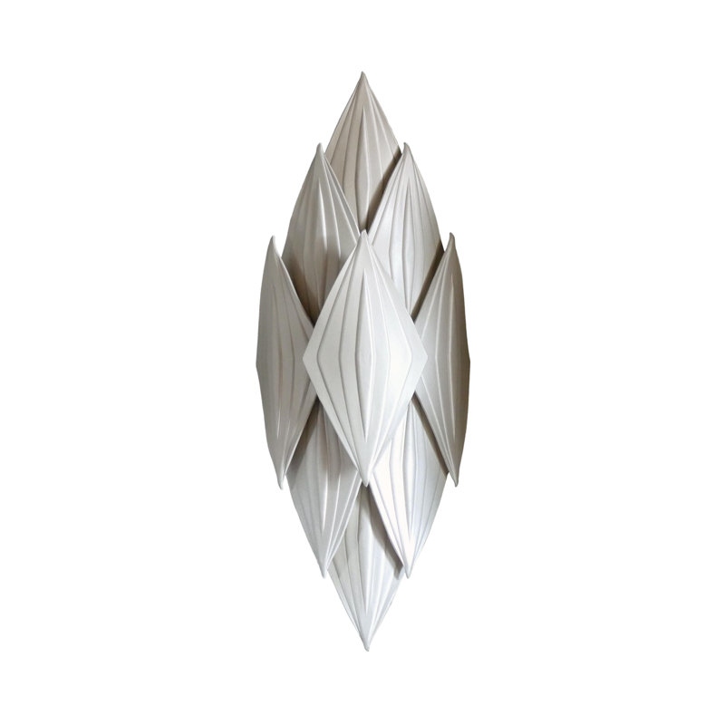 Xavier Clarisse Embossed Leather Wall Sconce, Pearl