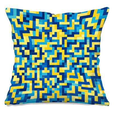 Geometric Maze Pattern Double Sided Throw Pillows