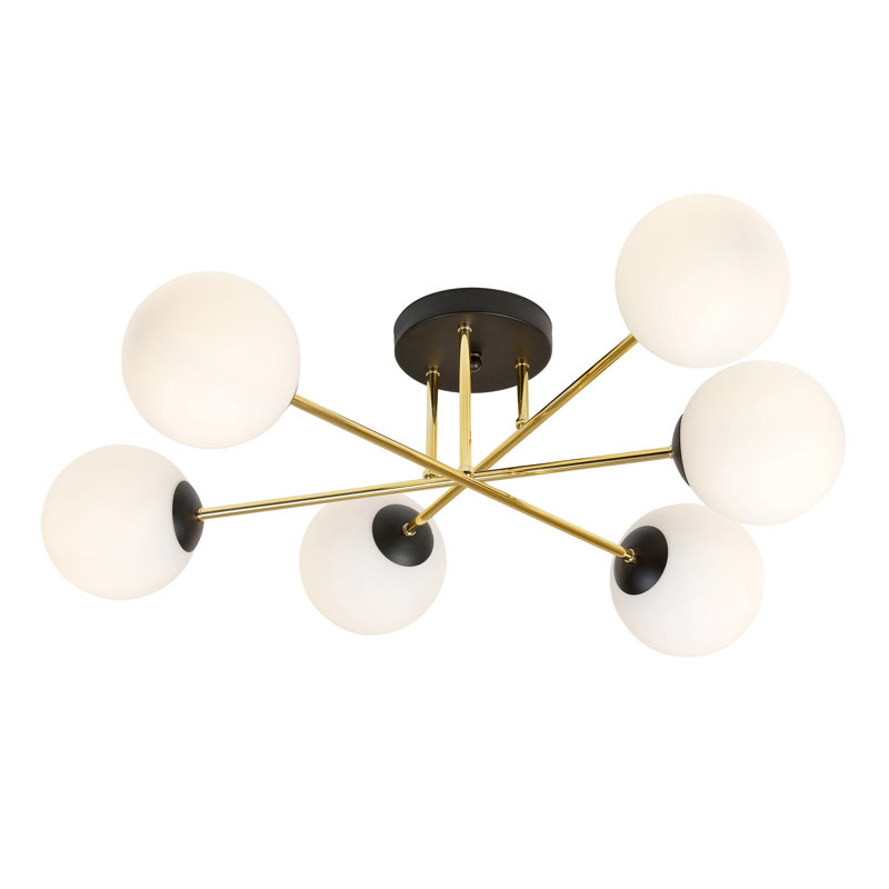 Wodome 6 - Light Dome Chandelier, Black, White