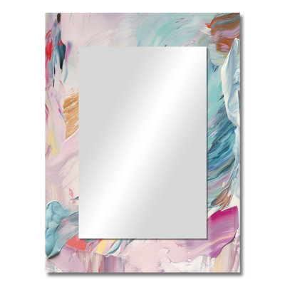 Spring Miracles In Tender Retro Pastel - Abstract Painting Large Wall Mirror, Pink Decorative Mirror, Printed Metal Art