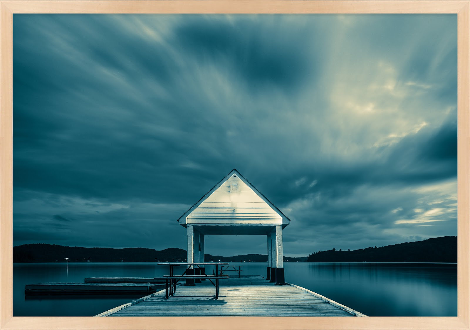 Rosseau Dock by Peter Dušek, 14" H x 20" W x 1.25" D, Brown