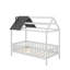 Lit simple en bois avec clôture-1973507815