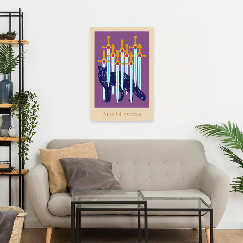 «Tarot Card», affiche abstraite gothique mystique, H 24 po x l 16 po