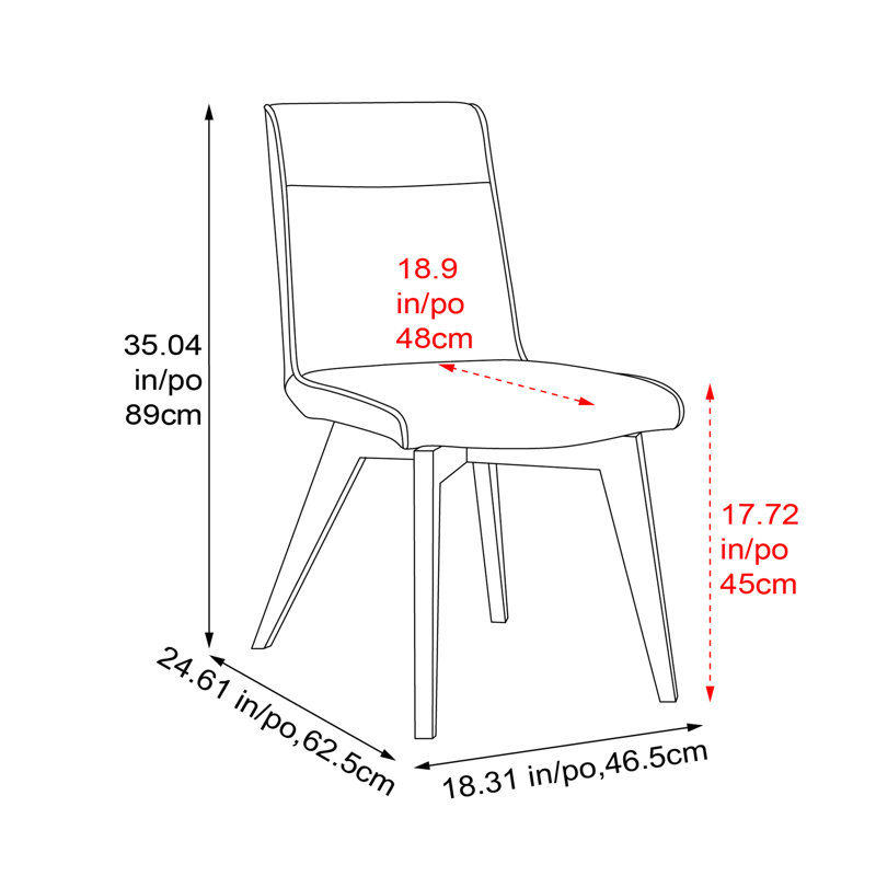 Chaise en cuir Aileen, beige