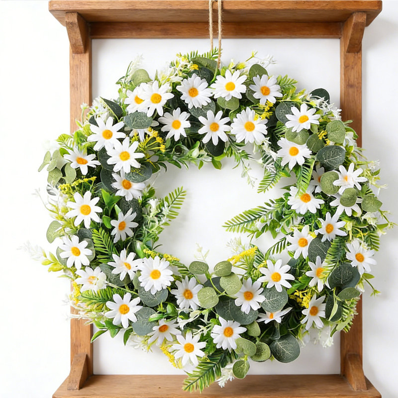 Couronne de 17,7 pouces au printemps et en été, petite guirlande de chou Zhu