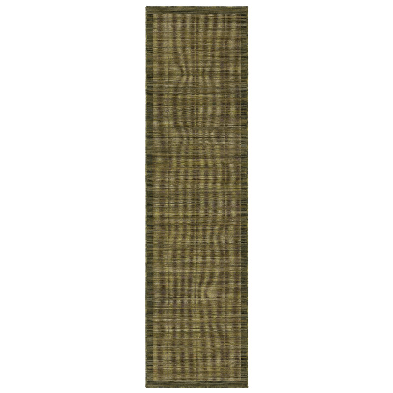 Tapis en laine et vert Weston, Olive/ Green, Runner 2'6" x 10'