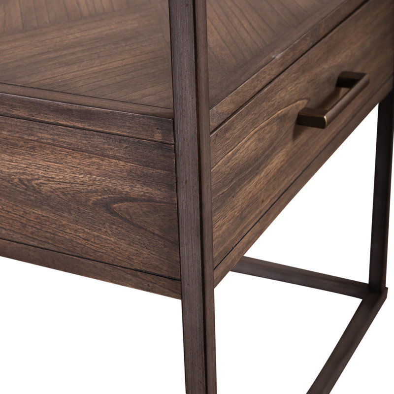 Table de bout avec rangement en verre Locust Grove