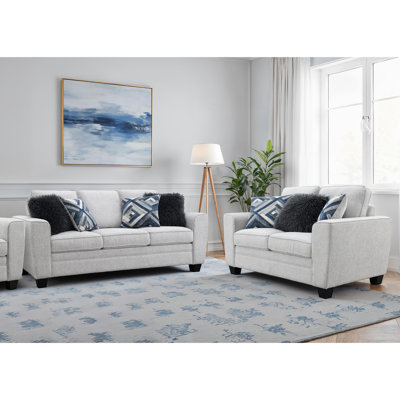 Ensemble de canapé 2 pièces avec coussins décoratifs Ralph Chenille - Gris