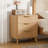 3-Drawer Fluted Wood Nightstand with Built-in Charging Station
